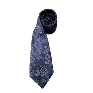 JOS.A.Bank Reserve Paisley 100% Silk Necktie Navy & Purple
